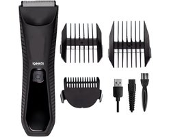 Igoods Baardtrimmer - Waterdichte Baardtrimmer - Tondeuse - Lichaamstrimmer - Scheerapparaat - Voor Mannen - 3 Opzetstukken - Oplaadbaar - Zwart