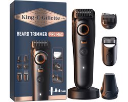 King C Gillette Draadloze Baardtrimmer PRO MAX met kammen - reinigingsborsteltje en oplaadstandaard