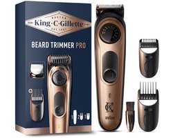 King C. Gillette Draadloze Baardtrimmer PRO Voor Mannen Met Kammen - Reinigingsborsteltje En Oplader