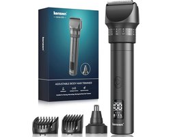 Lichaams- en baardtrimmer voor heren met 42 lengte-instellingen - Waterdichte trimmer met LED-display