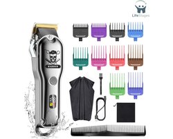 LifeStages - Tondeuse Hoofdhaar - Professionele Tondeuse Baardtrimmer Mannen - Haar Tondeuse USB Oplaadbare - LED-Display