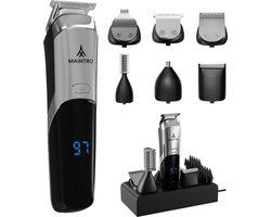 Maintro 6 in 1 Baardtrimmer - Trimmer Baard & Lichaam - Neustrimmer - Bodygroomer - IPX6 Waterdicht - Incl. 6 opzetstukken