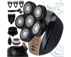 MOZY® - Baardtrimmer - Skullshaver - 6 Opzetstukken - 3 tot 7 mm - voor Dagelijks Gebruik - Gezichtshaar - Neushaar - Neushaartimmer - Oorhaar - Snortrimmer