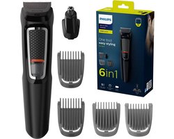 Philips Multigroom Series 3000 MG3711/15 - Baardtrimmer - Zelfslĳpende Messen - 60 min Batterĳ - Waterbestendig