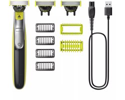 Philips OneBlade 360 Face & Body Elektrische Baardtrimmer - Scheerapparaat - Body Groomer - 3x 360 mesjes, 4x Stoppelkam - 1x Body Kit- QP2834/31