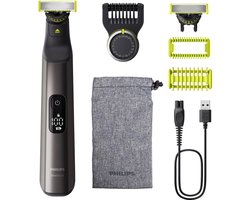 Philips OneBlade Pro 360 Face + Body – Zilver - Trimmer, scheerapparaat en styler in 1 - Inclusief opbergzakje - QP6552/30