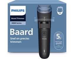 Philips Series 3000 Baardtrimmer mannen - 2 Trimkammen - Waterproof - Donkergrijs - BT3660/15