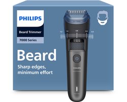 Philips Series 7000 Baardtrimmer mannen - 4 Trimkammen - Dockingstation- Waterproof - Haaropvangsysteem - Opbergetui - Snel laden - Zwart - BT7665/15