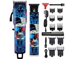 Professionele draadloze tondeuse met 10 geleidingskammen en USB-oplaadbare batterij