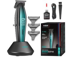 Professionele Draadloze Tondeuse voor Mannen – Zero Gap T-Blade, Scheerapparaat en Baardtrimmer, Metalen Behuizing, 9000RPM, 240 Min Gebruikstijd