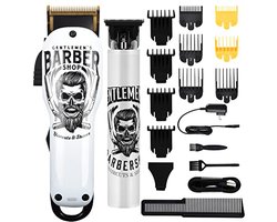 Professionele Haartrimmer en Baardtrimmer voor Mannen - Draadloze en Bekabelde Haarclipper met 2000 mAh Batterij