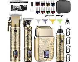 Professionele T-Blade Trimmer voor Heren | Baardtrimmer en Haarknipper met LED-Display