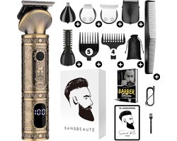 Sansbeauté 6-in-1 Baardtrimmer Mannen - Trimmer voor Baard en Lichaam - Incl. 6 opzetstukken - Bodygroomer Mannen - Bodytrimmer Heren - Haar trimmer - Tondeuse - 0.5-15MM - Neus en Oor - Trimapparaat - Baard Machine - Multigroomer