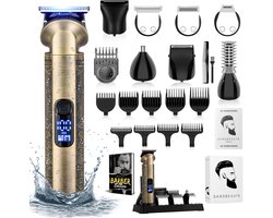 Sansbeauté 8-in-1 Baardtrimmer Mannen - Trimmer voor Baard en Lichaam - Incl. 8 opzetstukken - Volledig Waterproof - Bodygroomer Mannen - Bodytrimmer Heren - Haar trimmer - Tondeuse - 0.5-15MM - Neus en Oor - Trimapparaat - Multigroomer