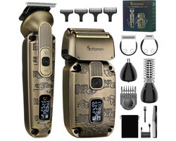 Scttomon 5-in-1 Trimmer en Scheerapparaat Set voor Mannen – Foliescheerapparaat, Baardtrimmer, Haartrimmer, Precisietrimmer, Neustrimmer en Lichaamstrimmer – Elektrisch, Draadloos & Waterdicht – Geschikt voor Baard, Hoofd en Gladde Scheerbeurten