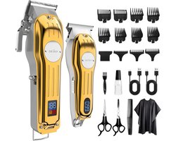 TrendWave Professionele Draadloze Tondeuse – Heren Haar- & Baardtrimmer – Oplaadbare Kappersset met Precisiebladen – Thuisgebruik