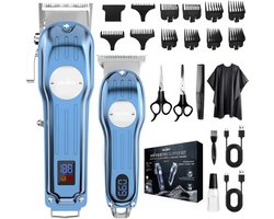 TrendWave Professionele Draadloze Tondeuse – Heren Haar- & Baardtrimmer – Oplaadbare Verzorgingsset RVS Messen voor Thuisgebruik