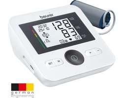 Beurer BM 27+ Bloeddrukmeter bovenarm – Netstroom & batterij – Aanbevolen door Hartstichting – Onregelmatige hartslag – Risico-indicator – Manchet-aanbreng controle – Manchet 22-42 cm – Klinisch gevalideerd – Digitale Bloeddrukpas – 5 Jaar garantie