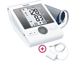Beurer BM 28 ONPACK Bloeddrukmeter bovenarm - Incl. adapter - Aanbevolen door Hartstichting - Onregelmatige hartslag – Rust-indicator – Manchet-aanbreng controle – Geschikt tijdens zwangerschap - Klinisch gevalideerd - 5 Jaar garantie