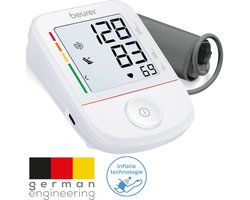Beurer BM 38 Bloeddrukmeter Bovenarm – Inflatietechnologie - Rustindicator - Incl. manchet 22-42 cm en batterijen – Eenknopsbediening – Manchet aanbrengcontrole – Onregelmatige hartslag – Risico-indicator – USB-C poort – 5 jaar garantie