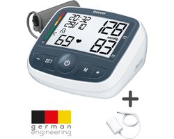 Beurer BM 40 ONPACK Bloeddrukmeter bovenarm - Incl. adapter - Aanbevolen door Hartstichting - Onregelmatige hartslag - Risico-indicator - XL display - Bekroond nauwkeurig - Incl. batterijen - 5 Jaar garantie