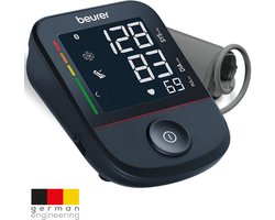 Beurer BM 48 Bloeddrukmeter bovenarm - Inflatietechnologie – XL zwart display - Bluetooth® & app – Incl. manchet 22-42 cm en batterijen – Manchet-aanbrengcontrole – Onregelmatige hartslag – Risico-indicator – Rustindicator – 5 jaar garantie