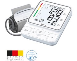 Beurer BM 51 easyClip Bloeddrukmeter bovenarm - EasyClip manchet 22-42 cm - Met 1 hand aan te brengen - Test: zeer goed - App: Health Manager Pro - Onregelmatige hartslag - 2 Gebruikers - XL verlicht display - 5 Jaar garantie