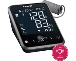 Beurer BM 64 bloeddrukmeter bovenarm - Smart - AFIB Detectie - Inflatie Technologie - Unieke rustindicator - 3-Voudige Meting - Manchet 22-42 cm - 5 jaar garantie
