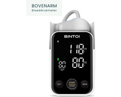Bintoi BX400 - Bloeddrukmeter Bovenarm - Bloeddrukmeters - Hartslagmeter - Manchet 22tot40cm - Opbergtas, Batterijen en Voorleesfunctie - 2Gebruikers