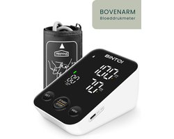 Bintoi BX300 - Bloeddrukmeter Bovenarm - Bloeddrukmeters - Hartslagmeter - Manchet 22tot40cm - Opbergtas, Batterijen en Voorleesfunctie - 2Gebruikers