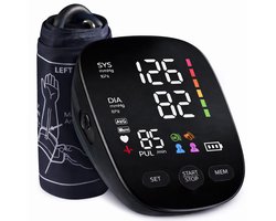 finicare Digitale Bovenarm Bloeddrukmeter – Bloeddrukmeter & Hartslag – Voor 2 Gebruikers – Groot Display – Geheugenfunctie – CE Gekeurd