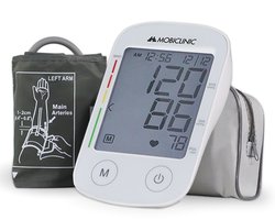 Mobiclinic TX-01 - Elektronische bovenarm sfygmomanometer - Digitale sfygmomanometer - LCD-scherm - Automatische sfygmomanometer met huls - 4×30 meetgeheugen
