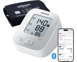 OMRON X2+ Connect, klinisch gevalideerde bloeddrukmeter, met Bluetooth voor OMRON connect App, met universeel manchet (22-42cm) voor de bovenarm