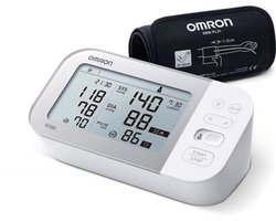 OMRON X7 Smart Bloeddrukmeter Bovenarm - Aanbevolen door Hartstichting - Blood Pressure Monitor met Hartslagmeter – Onregelmatige Hartslag - Klinisch Gevalideerd - met Mobiele App - 22 tot 42 cm Manchet - XL Display Scherm – 5 jaar Garantie