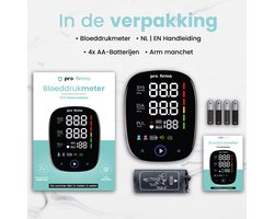 Pro Firmo Bloeddrukmeter Bovenarm – Automatische Digitale Bloeddrukmeter voor Thuisgebruik met Hartslagmeter, Groot LCD Scherm, WHO-indicator & Geheugen – Inclusief Batterijen & Opbergzakje