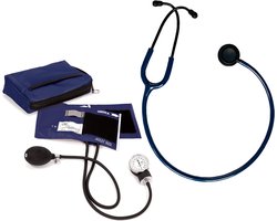 Set Bloeddrukmeter met Stethoscoop Blauw - Bovenarm - Handmatig - Stethoscoop Medisch - MDR Gecertificeerd