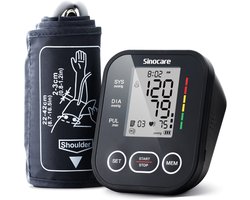 Sinocare - Comfort Bloeddrukmeter Bovenarm - Aanbevolen Bloeddrukmeter - Blood Pressure Monitor - Onregelmatig Hartslag - 22 tot 42CM manchet - Inclusief Batterijen - 3 Jaar Garantie