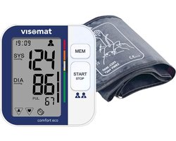 Visomat Comfort Eco bovenarm bloeddrukmeter - Aanbevolen door Hartstichting - Manchet 23-43 cm - Aritmie herkenning - Snelle meting - Eenvoudige bediening, XXL display