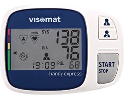 Visomat Handy Express Bloeddrukmeter pols - Aanbevolen door Hartstichting – Aritmie herkenning – Snelle metingen – Voorgevormd manchet 12,5 tot 21,5 cm - Klinisch gevalideerd - 5 Jaar garantie - Stoplichtfunctie
