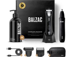 BALZAC® Complete Package - Neustrimmer, Bodygroomer Mannen & Ballwash - Waterdicht - Body Trimmer Heren - Schaamhaar Trimmer Mannen