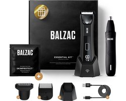 BALZAC® Essential Kit - Neustrimmer & Bodygroomer Mannen - Waterdicht - Body Trimmer Heren - Schaamhaar Trimmer Mannen