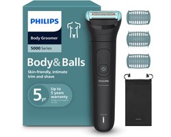 Philips Series 5000 Bodygroomer mannen - Body Trimmer - 3 extra Trimkammen - Opbergzakje - Batterij indicator - Snellader - BG5470/15