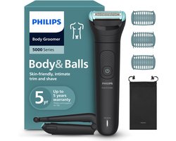 Philips Series 5000 Bodygroomer mannen - Body Trimmer - 3 extra Trimkammen - Rug Attachment - Opbergzakje - Batterij indicator - BG5480/15