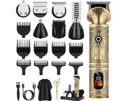 Trimmer Mannen Schaamstreek - Professionele Tondeuse - 6-In-1 - Draadloze Haartrimmer Voor Mannen Met T-Mes En Opzetstukken - Baardtrimmer - Lichaamshaartrimmer - Neushaartrimmer - Precisiesnijsysteem - (7500 Tpm, Batterij)