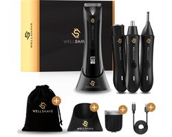 Wellshave Shave Package 3.0 - Neustrimmer - Bodygroomer - All In One Wenkbrauw en Oorhaar trimmer - Neushaartrimmer voor mannen -Body Trimmer Heren - Shaver voor Schaamstreek & Lichaam - Kerst Cadeautjes