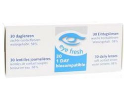 Eye Fresh Zachte Daglenzen - 30 stuks - Sterkte -2.50 - Hioxifilcon A - 58% water - Langdurig draagcomfort