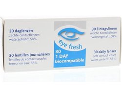 Eye Fresh Zachte Daglenzen - 30 stuks - Sterkte -8.00 - Hioxifilcon A - 58% water - Langdurig draagcomfort