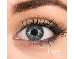 Pretty Eyes kleurlenzen - grijs - 2 stuks - maandlenzen