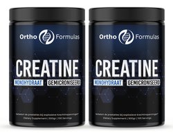 2x 500 gram Creatine Monohydraat Poeder – Spierkracht & Fitness Support – 1000 g - Voordeel Set – 200 Mesh