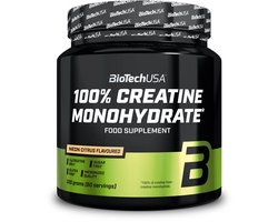 BioTechUSA 100% Creatine Monohydrate | Creatine van farmaceutische kwaliteit | Gemicroniseerd | Veganistisch | Glutenvrij, 300 g, Neon citrus